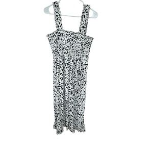 River Island Black White Print Leopard Maxi Sundress Dress, 14